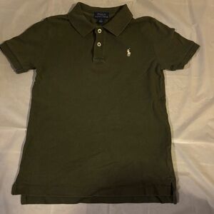 Ralph Lauren Olive Polo with White Pony Logo
